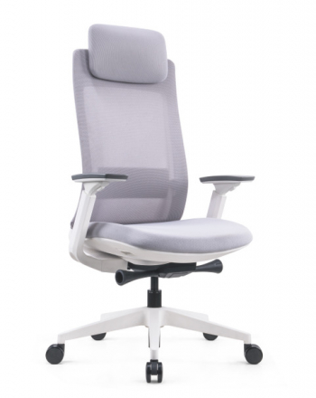 Кресло офисное / Oslo / серая сетка /серый пластик / база белая			