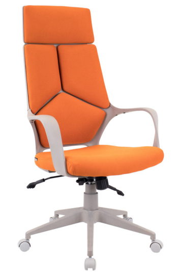 Кресло руководителя Trio Grey TM Ткань Оранжевый