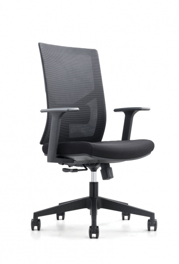 Кресло офисное / Сильвия LB / черный пластик / черная сетка / черная ткань			