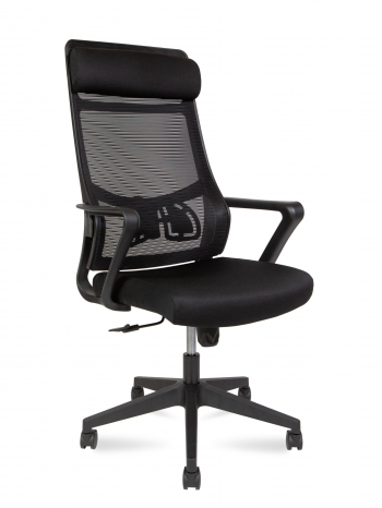 Кресло офисное / Tender / черный пластик / черная сетка / черная ткань			