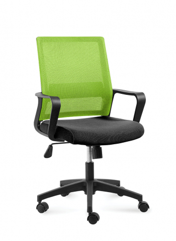Кресло офисное / Бит LB / черный пластик / зеленая сетка / черная ткань			