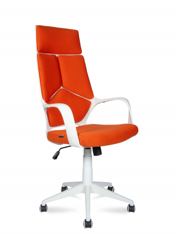 Кресло офисное / IQ / (White plastic orange) белый пластик /оранжевая ткань			