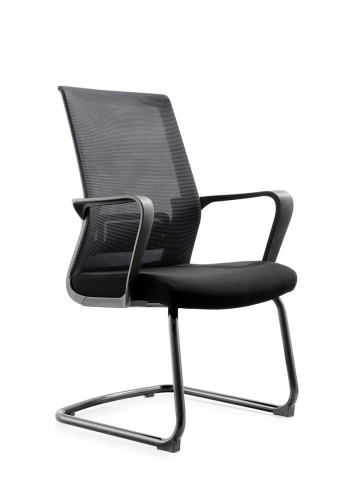 Кресло офисное / Интер CF    / черный каркас / черная сетка / черная ткань			