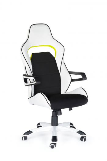 Кресло офисное / Джокер Z  / (black+white) черно-белый пластик / черная ткань / белая экокожа			