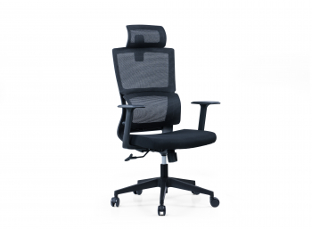 Кресло офисное / Baker / черный  пластик /черная сетка / черная ткань			