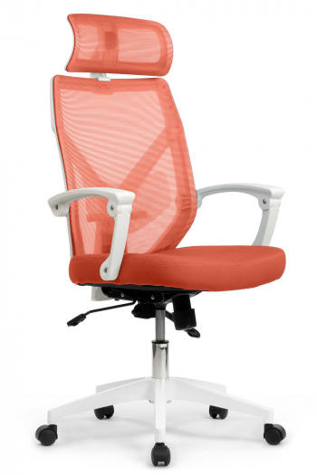 Кресло OLIVER Белый Оранжевая сетка;