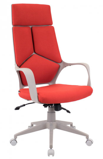 Кресло руководителя Trio Grey TM Ткань Красный