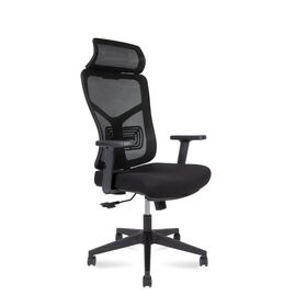 Кресло офисное / Asper / черный пластик  / черная сетка / черная ткань			