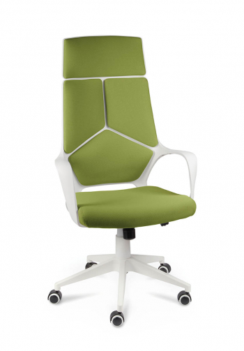 Кресло офисное / IQ / (White plastic green) белый пластик / зеленая ткань			