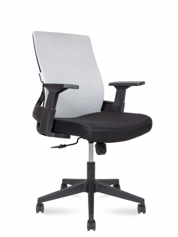 Кресло офисное / Terra LB / черный пластик / серая сетка / черная ткань			