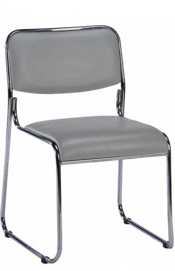 Кресло для посетителей Fix Chrome Экокожа Серый