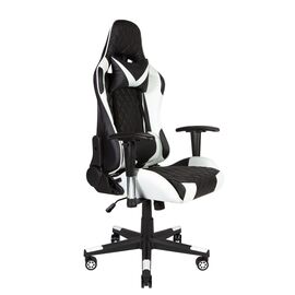Кресло офисное / Lotus ONE / черно - белая экокожа/ пластиковая крестовина			