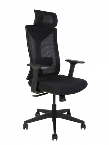Кресло офисное / Бостон SL / черная сетка / черная ткань / черный пластик / чернная крестовина			