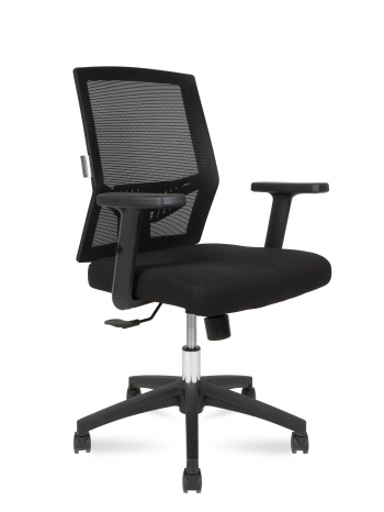 Кресло офисное / Торонто LB / черный пластик / черная сетка / черная ткань			
