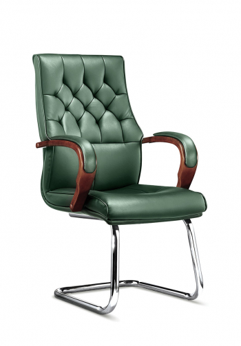 Кресло офисное / Боттичелли CF / дерево / зеленая кожа			