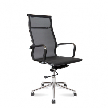Кресло офисное / Хельмут / (black) сталь + хром / черная сетка			