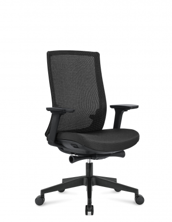 Кресло офисное / Ruby black LB / черный пластик / черная сетка / черная ткань			