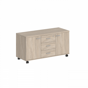 Тумба сервисная с 3 ящ с замком, 2 фасадами / корпус: дуб светлый; фасады: дуб светлый			