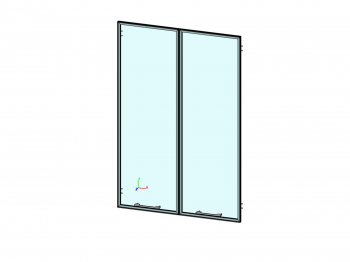 Двери средние стеклянные (прозрачные) в алюминиевой рамке