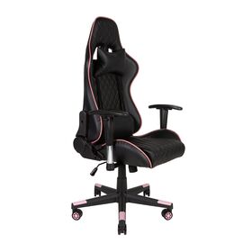Кресло офисное / Lotus GTO / черная экокожа фиолетовая окантовка/ пластиковая крестовина			
