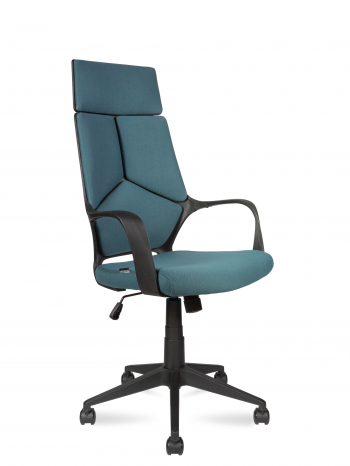 Кресло офисное / IQ / (black plastic blue) черный пластик / голубая ткань			