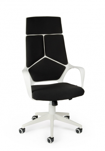 Кресло офисное / IQ / (white+black) белый пластик / черная ткань			