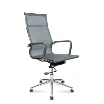 Кресло офисное / Хельмут / (grey) сталь + хром / серая сетка			