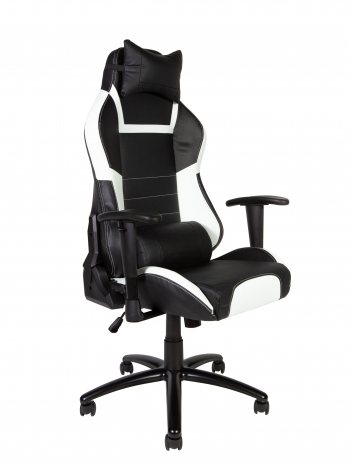 Кресло офисное / Lotus PRO carbon / черно - белая экокожа/ стальная крестовина			