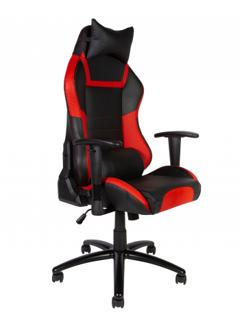 Кресло офисное / Lotus PRO carbon / черно - красная экокожа/ стальная крестовина			