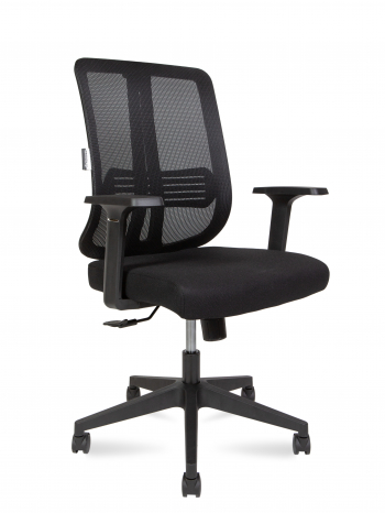 Кресло офисное / Tema LB / черный пластик / черная сетка / черная ткань			