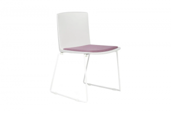Кресло Simple  Белый карскас/Розовая ткань
