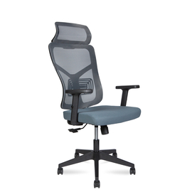 Кресло офисное / Asper / черный пластик  /  серая сетка / серая ткань			