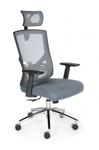 Кресло офисное / Гарда SL / черный пластик / серая сетка / серая сидушка			
