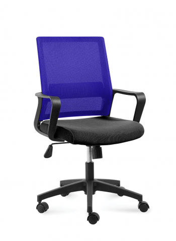 Кресло офисное / Бит LB / черный пластик / синяя сетка / черная ткань			