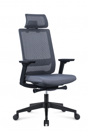 Кресло офисное / Рейн / черный  пластик /черная сетка / черная ткань			