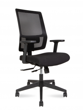 Кресло офисное / Techo LB / черный пластик / черная сетка / черная ткань			